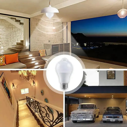 220V Motion Activated 12W Smart Bulb PIR Motion Sensor ON/OFF Home Lights Lamp LED Light Bulb with Motion Sensor