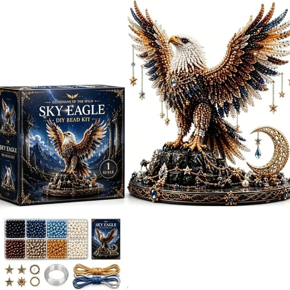 3D Design Animal Guardian Beading Kit Handmade Material Package Animal Bead Set with Colorful Beads Animal Shape Bead Craft Set