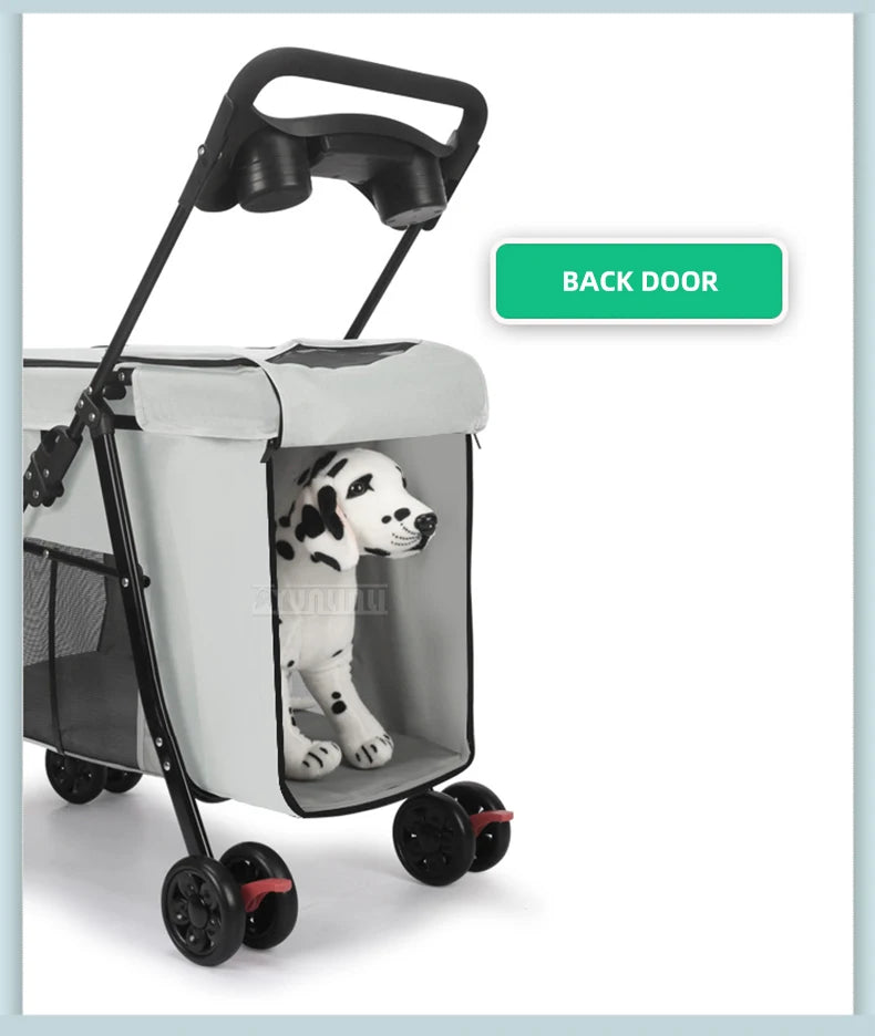 Foldable Outdoor pet travel cart Portable Pet strollers for medium and large dogs cats