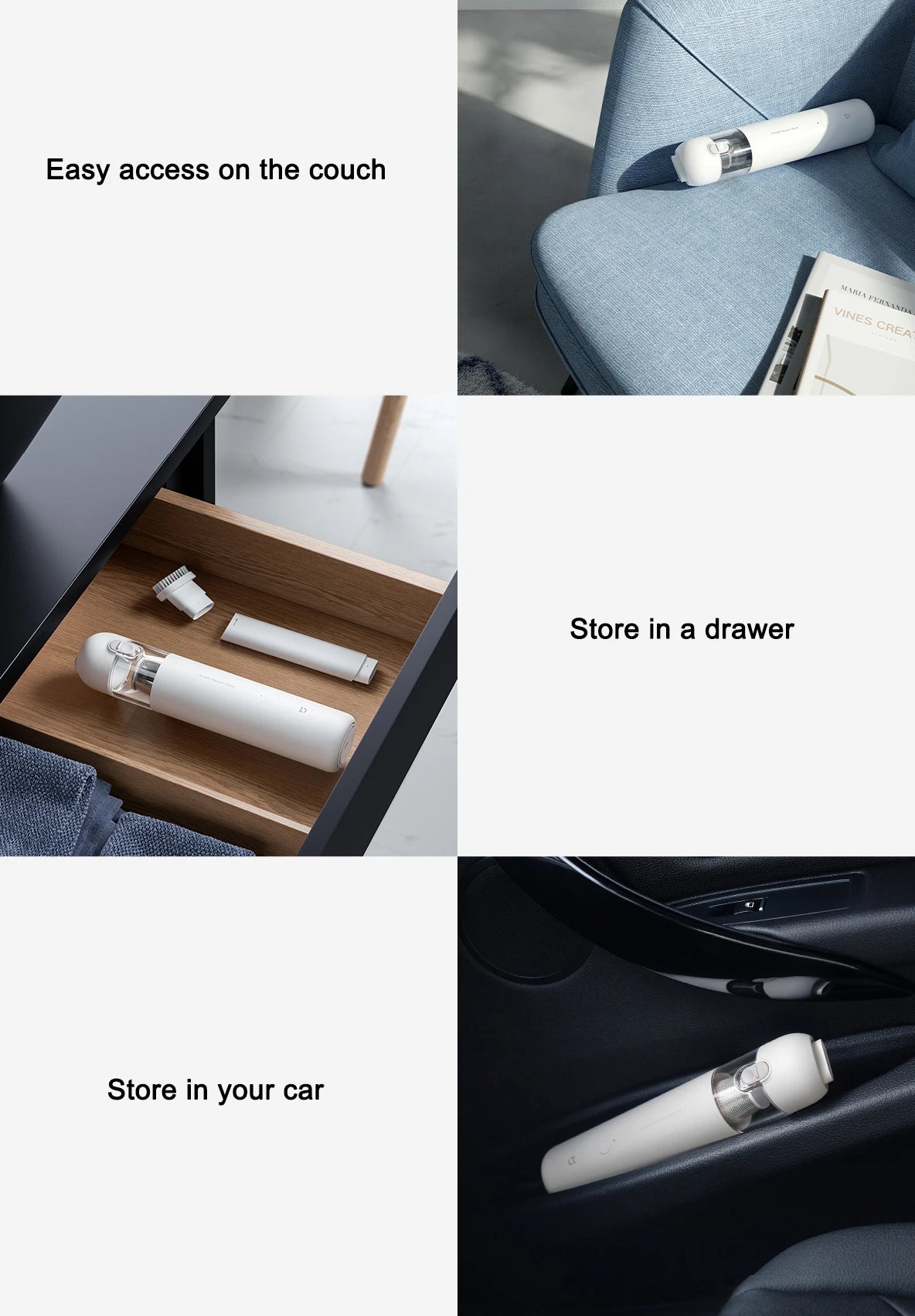 MIJIA Handheld Wireless Vacuum Cleaner,13KPa Suction,For Home Car Cordless Portable Vacuum Cleaner,Max Battery Life 30min