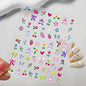 5D Hibiscus Flower Nail Embossed Sticker Acrylic Pink White Gold Petal Leaf Adhesive Decal Butterfly Dragon Floral Elegant Decor