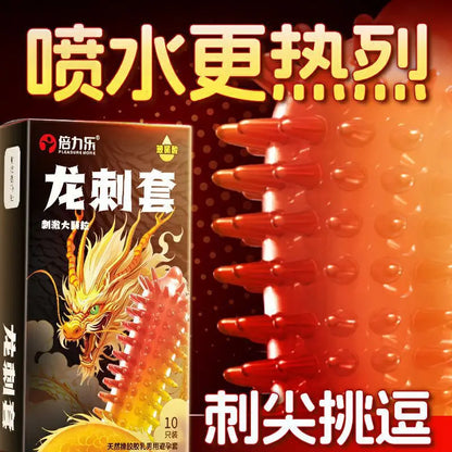 10/12PCS Erotic Condom Ice and Hot Feeling Big Particles Spikes Condom G Point Stimulation Sexshop Contraception for Men Sex Toy