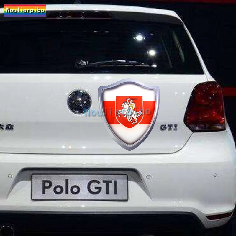 3D Dome Sticker Belarus Flag National Emblem Shield Car Motorcycle Helmet Laptop Vinyl Waterproof Stereo epoxy resin Sticker