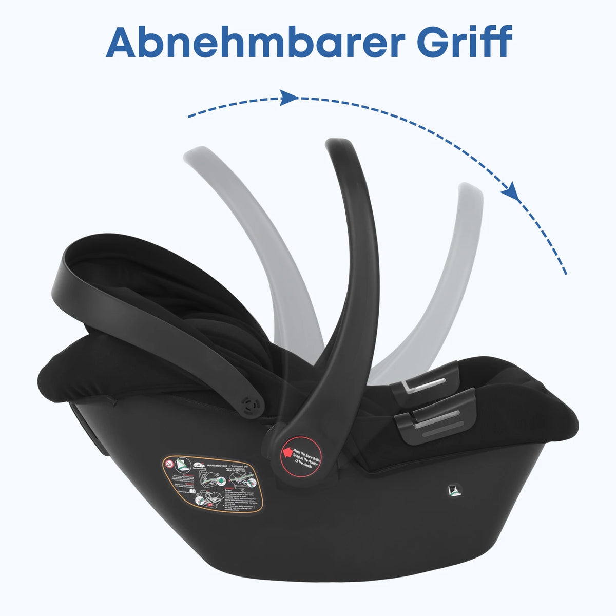 Infant Baby Car Seat Newborn 0-12 Months Max 12kg Sun Canopy Padded Seat 3-Point Safety Belt Side Protection I-Size Baby Car Sea