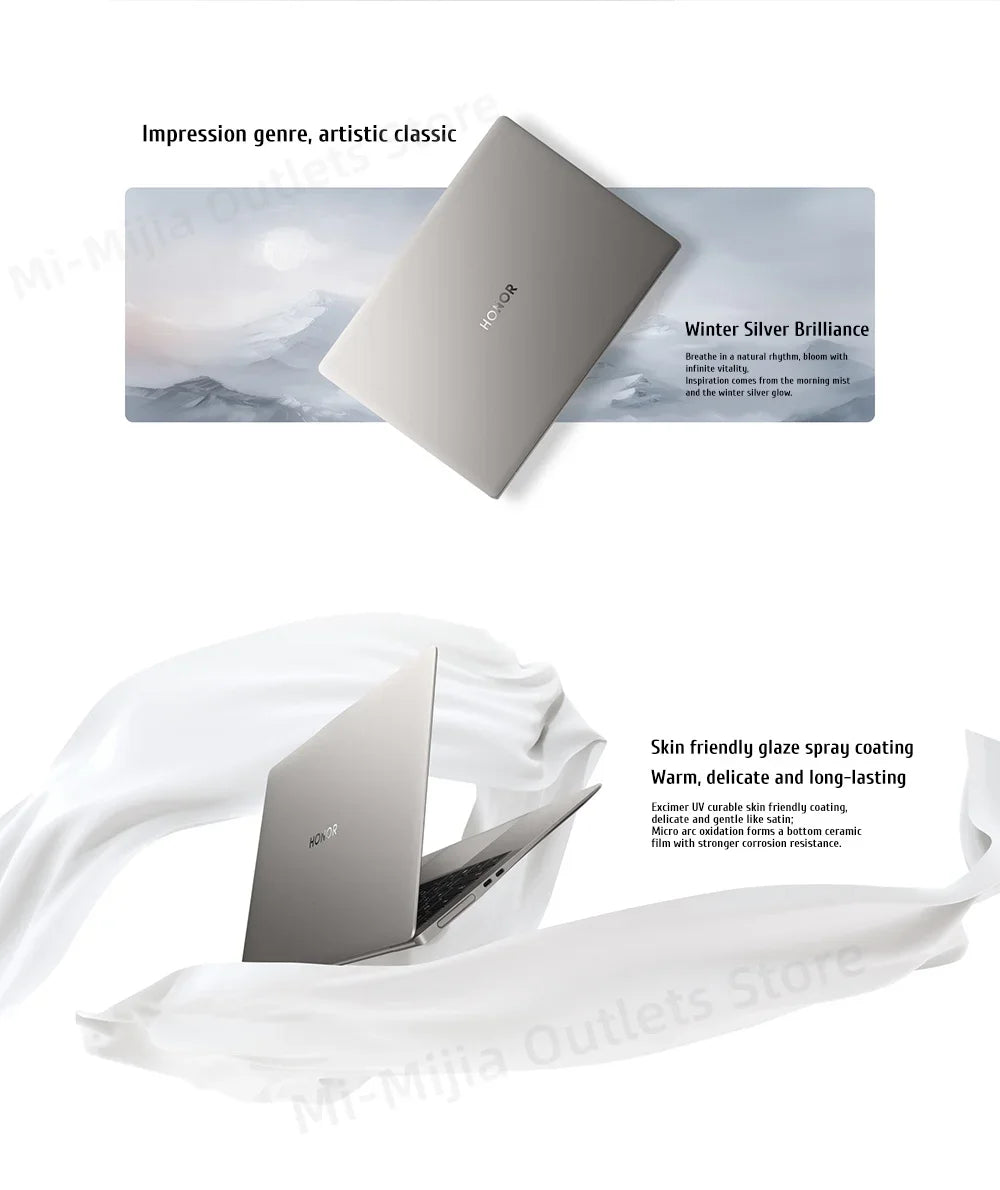 Honor MagicBook Art 14 Snapdragon Edition 1kg Ultra Thin Laptop X Elite 32G 1T 3.1K Eye Screen Notebook