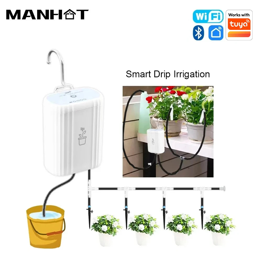 WIFI Intelligent Drip Irrigation Automatic Watering Pump System Kit Flower Plants Home Sprinkler Drip Garden Tool Work with Tuya
