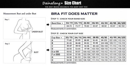 DaiNaFang Sexy Bras For Women Push Up Breathable Adjustable Bow Control Underarm Fat CDE Full Cup Underwear Plus Size Lingerie