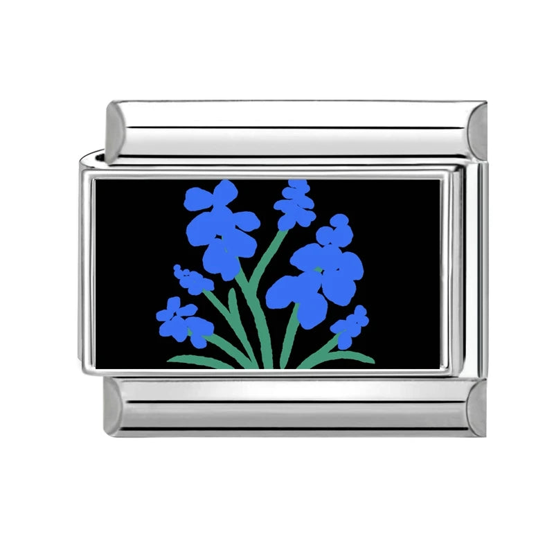 Fashion Blue NO.8 Ball Panda Elephant Cat Flower Italian Charms Fit 9mm Stainless Steel Women Fashion Bracelet DIY Jewelry Gifts