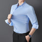 High Elastic Seamless Shirts Men Long Sleeve Muscle Sports Shirt European Size No Ironing Business Professional Workwear Causal
