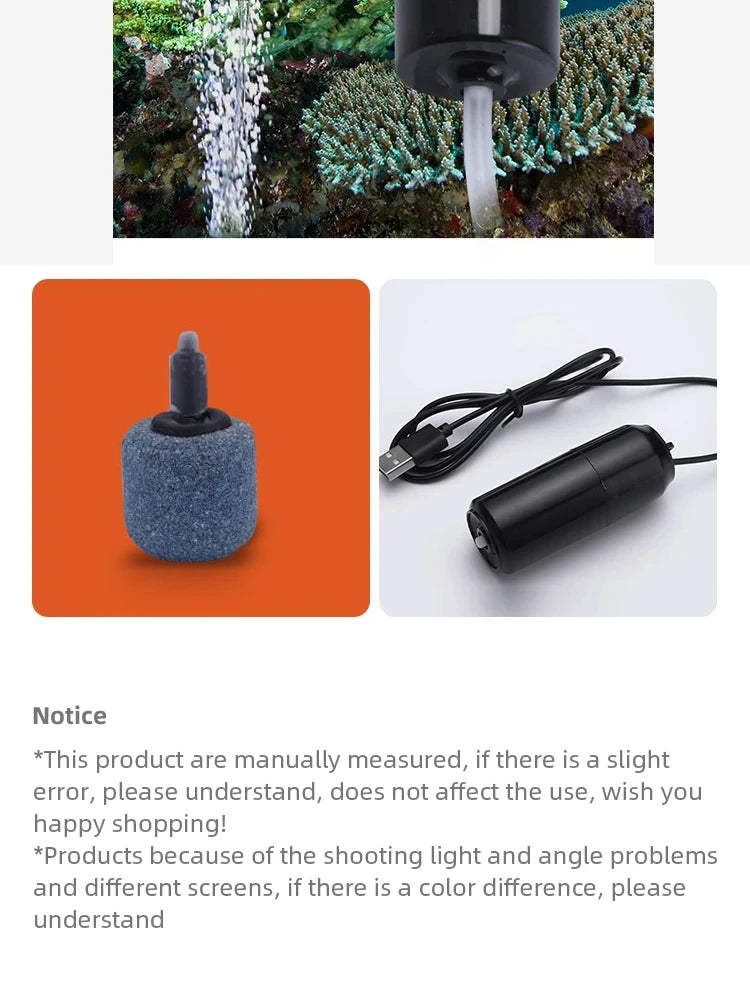 Silent Oxygenator Small Oxygen Pump Portable Mini USB Charging Fish Tank Oxygen Pump Fish Farming Aquarium Supplies