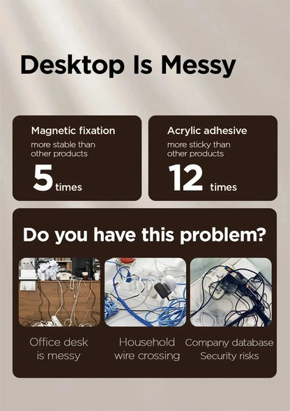 Magnetic Cable Clip Winder Holder Adhesive Wire Keeper Cord Cable Organizer USB Charging Cables Winder for Office Desktop Home