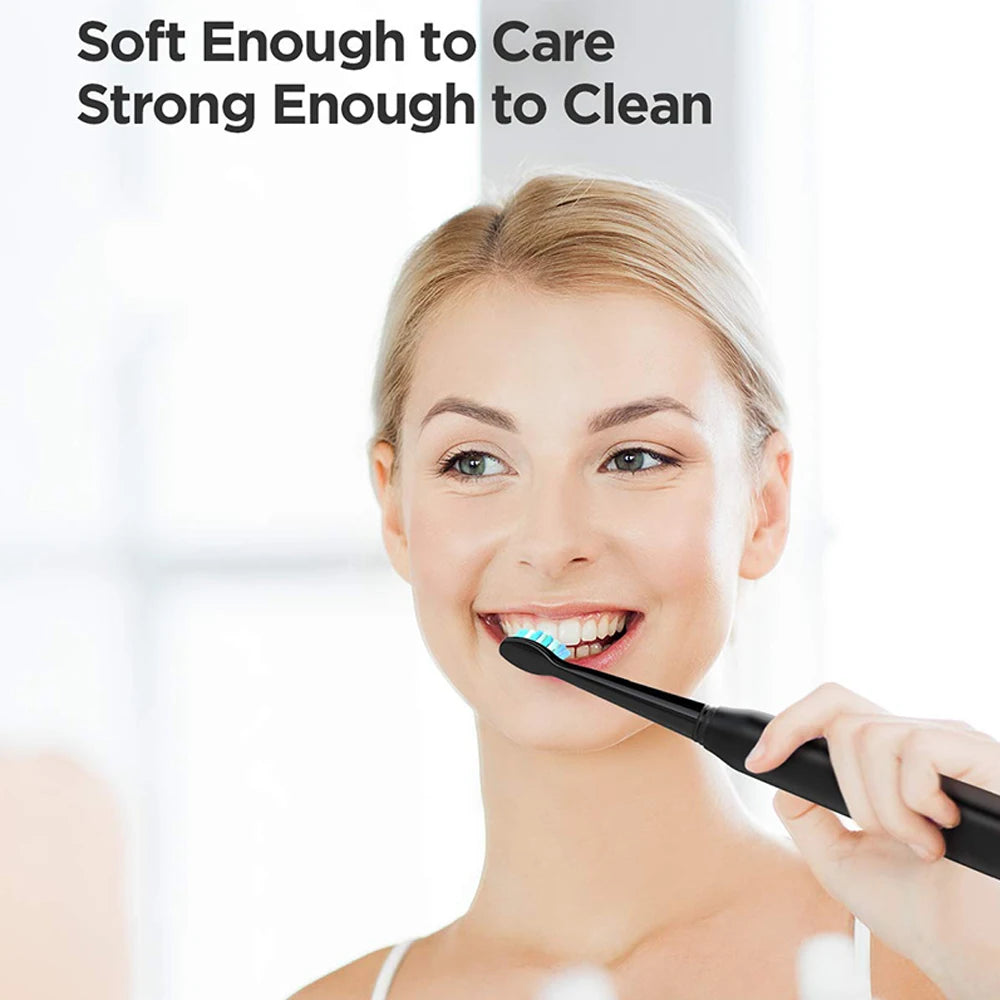 Fairywill FW507 Electric Sonic Toothbrush USB Charger Tooth 8Brush Replacement Waterproof Electronic Toothbrush with Travel Case