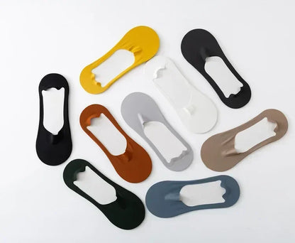 5 Pairs/Lot Men's Socks Breathable Silicone Non-slip Invisible Won't Fall Off Boat Sock Comfortable Breathable Ultra-thin Sox