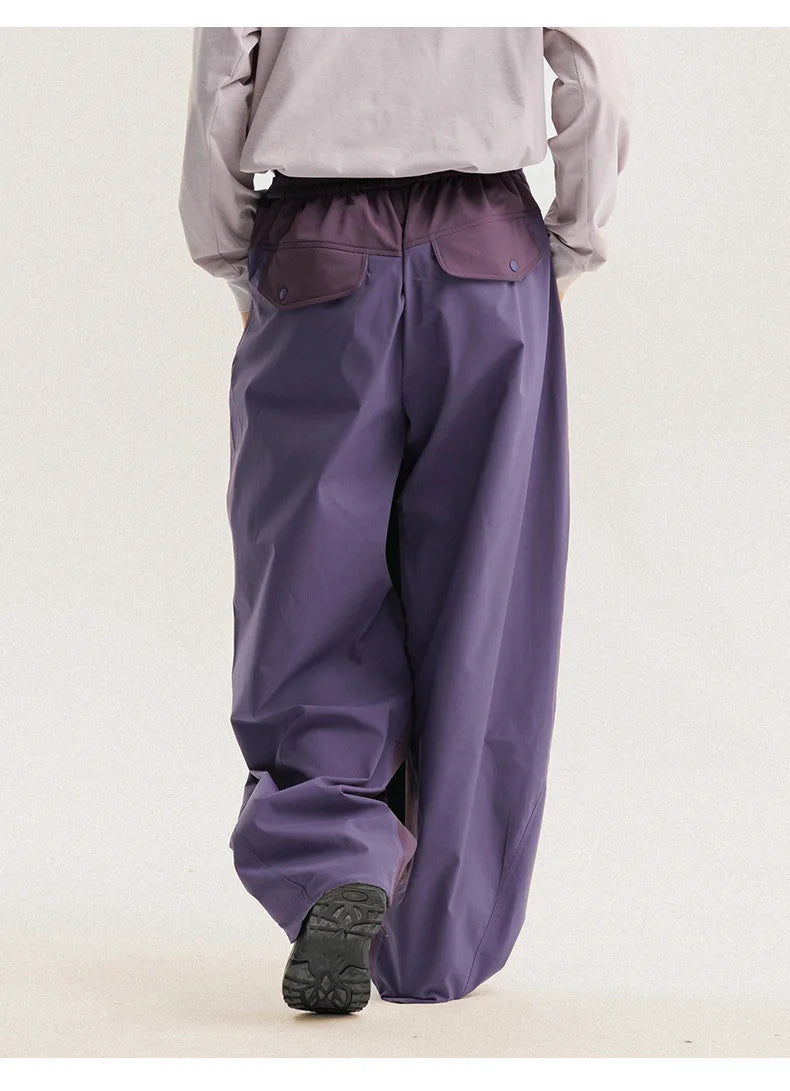 Men Outdoor Lightweight Quick Dry Ultra Loose Casual Splice Wide Leg Techwear Track Cargo Pants Women Streetwear Baggy Trousers