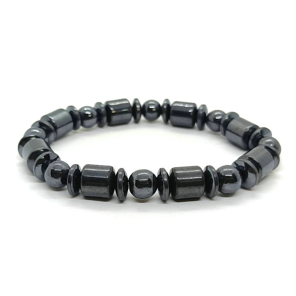 Unisex Fashion Black Stone Elasticity Bracelet Beads for Men Women
