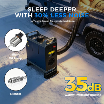 Sunster 8KW Diesel Air Heater All-in-One 12V/24V 110-240V Dual Power Portable with Handle Fast Heat No Cold Air 35dB Silent Parking Heater APP LCD for Camping RV
