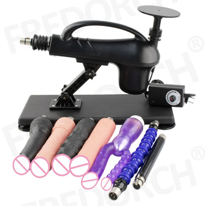 FREDORCH Sex Machines More Attachment Masturbating Pumping Sex Gun Adjustable with Dildo Couples Sex Toy Love Machine for Couple