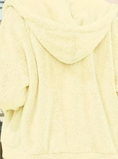 Champagne Women's Oversized Woven Hooded Casual Jacket Loose Fit Comfortable Outerwear for All Seasons Champagne