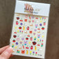 1PC 5D Macaron Flower/Fruit Nail Charms Sticker Embossed Bear/Rabbit/Letter Nails Slider Decals Summer Adhesive Manicure Decor&Y