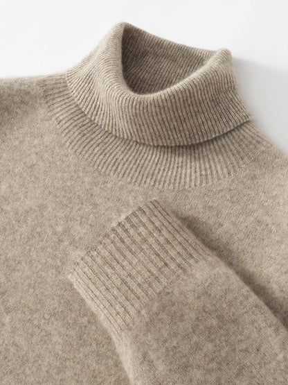 Men's Turtleneck 100% Cashmere Sweater Autumn Winter Basic Long Sleeve Pullover Cashmere Knitwear Soft Warm Comfy Clothing