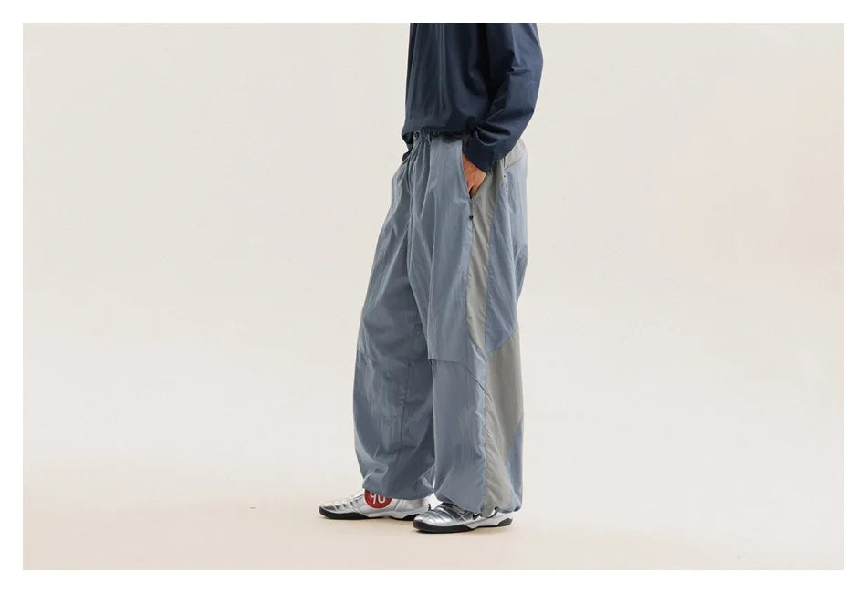 Men Women Splice Fashion Outdoor Loose Casual Lightweight Quick Dry Sports Cargo Baggy Pants Track Trouser Jogger Sweatpants