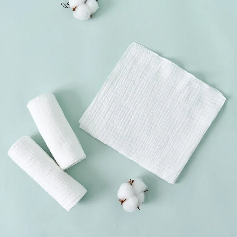 8pc Cotton Baby Gauze Diapers for Newborn Babies Nappy Changing Washable Reusable Double Layer Soft Baby Towel Burp Cloth