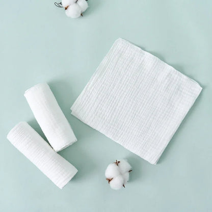 8pc Cotton Baby Gauze Diapers for Newborn Babies Nappy Changing Washable Reusable Double Layer Soft Baby Towel Burp Cloth