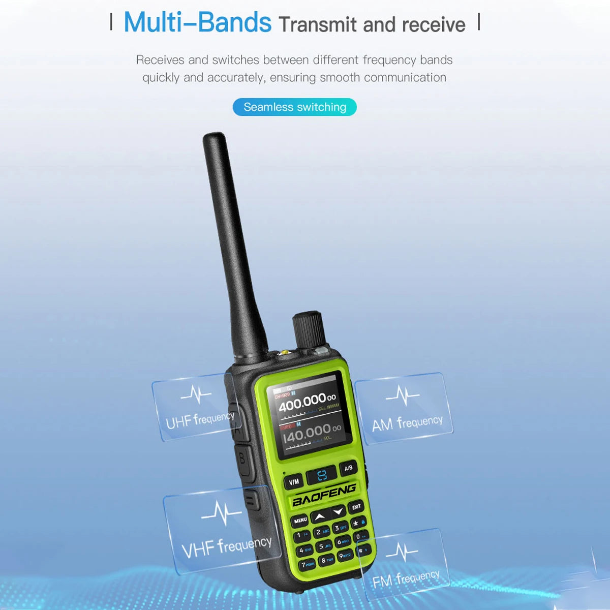 Baofeng UV-5R Mini Walkie Talkie Bluetooth Programming Wireless Copy Frequency Full Band 999CH AM FM Type-C Long Range Ham Radio