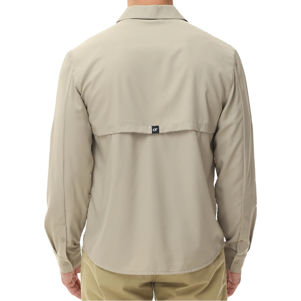 Men's UPF 50+ Long Sleeve Fishing Shirts Sun Protection Breathable Hiking Work Shirt Casual Button Down Shirt with Zipper Pocket