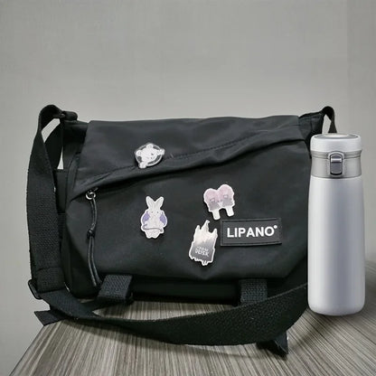 Men's Nylon Crossbody Bag Large Capacity Casual Messenger Bag Student School Bag Travel Business Shoulder Bag