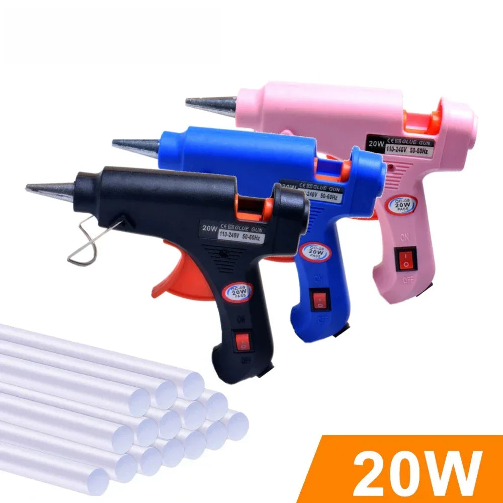 20W Mini Hot Melt Glue Gun EU Electric DIY Industrial Household Repair Tool with Thermo Heat Temperature