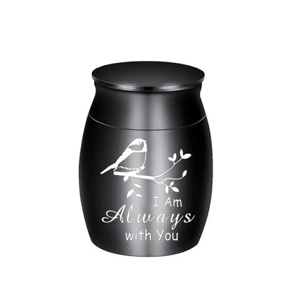 L27 Mini Stainless Steel Pet Cremation Urn Bird Branch Ashes Keepsake Memorial Container for Dog Cat Loss Remembrance Gift
