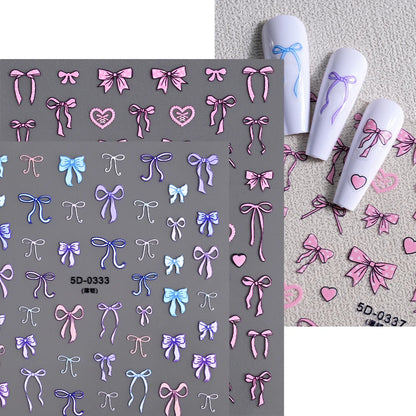 2Sheets French Gradient Line Nail Art Stickers 3D Self-Adhesive White+Black Slider Design Stencil Manicure Guides DIY Nail Decor