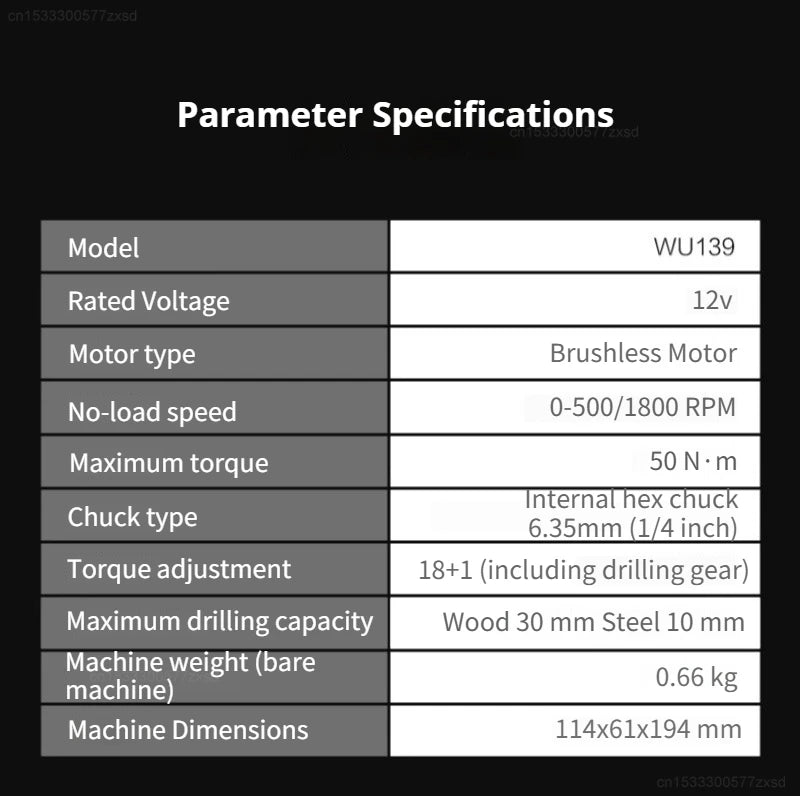 Worx WU139 Cordless Driver Drill Brushless Electric Impact Screwdriver Rechargeable Metal Chuck High Torque DIY Power Tools