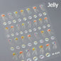 Colorful Bagful Jellyfish Bubbles Swimming Rings Rainbow Stars Ocean Starfish Self Adhesive 5D Nail Art Sticker Manicure Decal