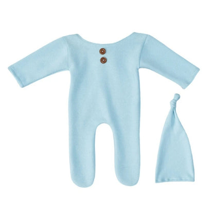 2Pcs Baby Romper Hat Set Newborn Photography Props Costume Bodysuit Hat Kit Infants Photo Shooting Clothing Outfit
