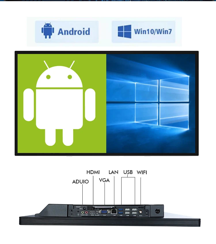 TouchWo 32 43 55 65" Interactive Whiteboard Touchscreen Monitor,All-in-One Touch Computer Smart Board For Office Classroom