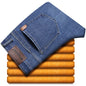 2023 New Men Activities Warm Jeans High Quality Famous Brand Autumn Winter Jeans warm flocking warm soft men jeans