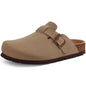 Shevalues Men's Suede Clogs Soft Leather Mules Men New Summer Men Cork Sandals Comfort Slip On Unisex Clogs With Arch Support