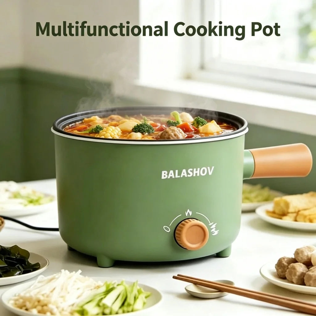 1.8L Mini Portable Electric Rice Cooker Non-Stick Inner Pot Multifunctional Rice Cooker Auto Keep Warm, Compact Space Saving Multi Cooking Pot for Rice Porridge Soup Noodles, Household Dorm Office Travel Kitchen Appliance for