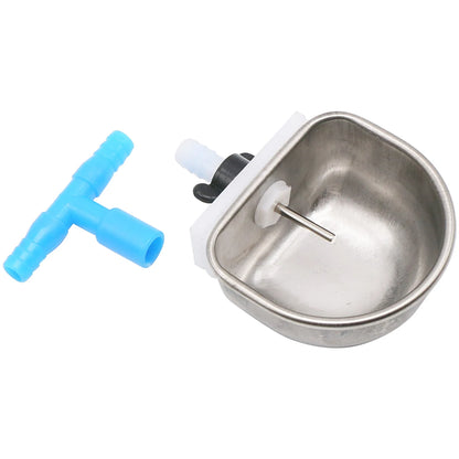 10Pcs Rabbit Water Bowl Farm Rabbit Automatic Drinker Rabbit Cage Fix Cup Fox Mink Stainless Steel Drinking Bowl Farm Breeding