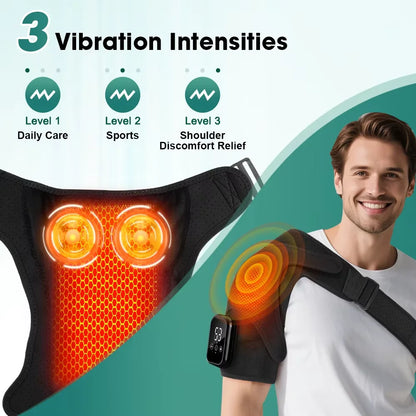 Electric Shoulder Heating Pad 3-Speed Vibration Muscle Relax Belt Thermal Massager Shoulder Neck Health Care Support Brace