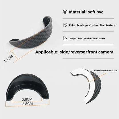 Car Reversing Camera Rain Cover Car Rear Camera Rain Cover Carbon Fiber Pattern Car Rear View Camera Protection Trim Dust Shield