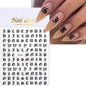 1Pcs 3D Alphabet Nail Sticker Laser Silver/Gold 26 English Letters Nail Art Decals Self Adhesive Manicure 8*10cm Letter Sticker