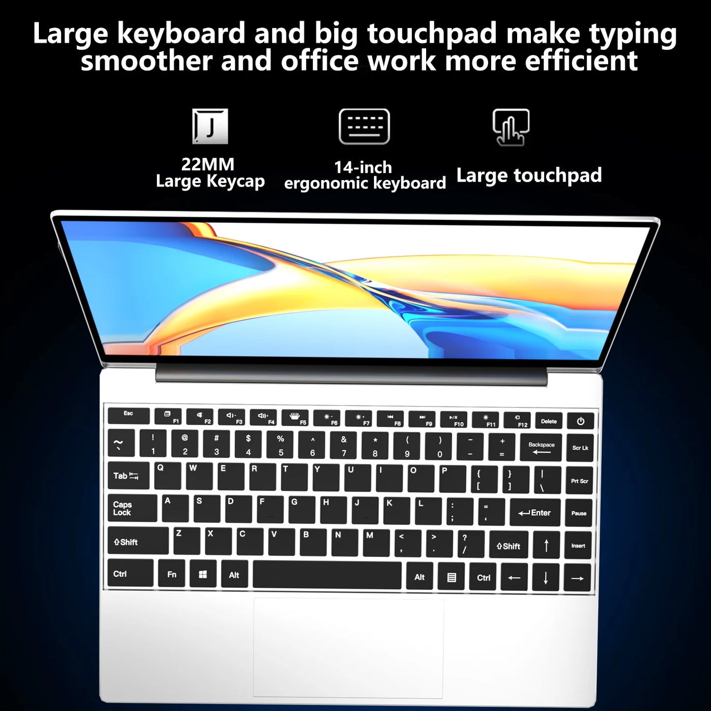 LENO Laptop 14.1" Windows 11 16GB RAM 2TB SSD Intel N3700 Ultra Slim Notebook Gamer 1080P  Display Office Study Computer PC