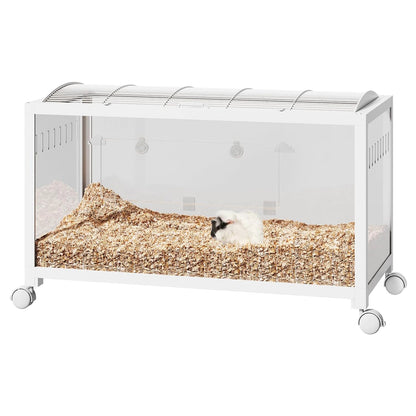 Large Assembled Hamster Cage with Wheels & Acrylic Panels, Small Animals Habitat for Guinea Pig, Gerbil,Mice,Pet Products