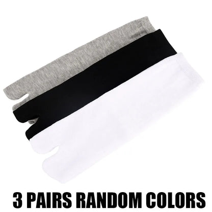 3pairs Unisex Split-Toe Socks Women'S Comfortable Sweat-Absorbent Breathable Two-Toe Sock Easy Solid Color Men'S Boat Sox