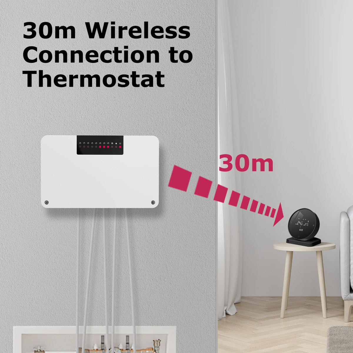 Beok Wireless Thermostat Controller Heating Wifi Smart Home 8-Channel Heating System for Gas Boiler Water Floor Actuator
