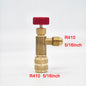 Air Conditioning Refrigerant Safety Valve R410A R22 1/4" 5/16" Refrigeration Charging Safety Liquid Adapter Hand Tool Parts