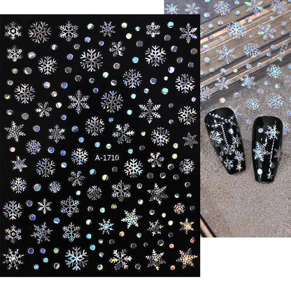 Winter Christmas Atmosphere Nail Stickers Snowman Snowflake Wapiti Self-adhesive High Quality Cute Nail Stickers Nail Art Deco
